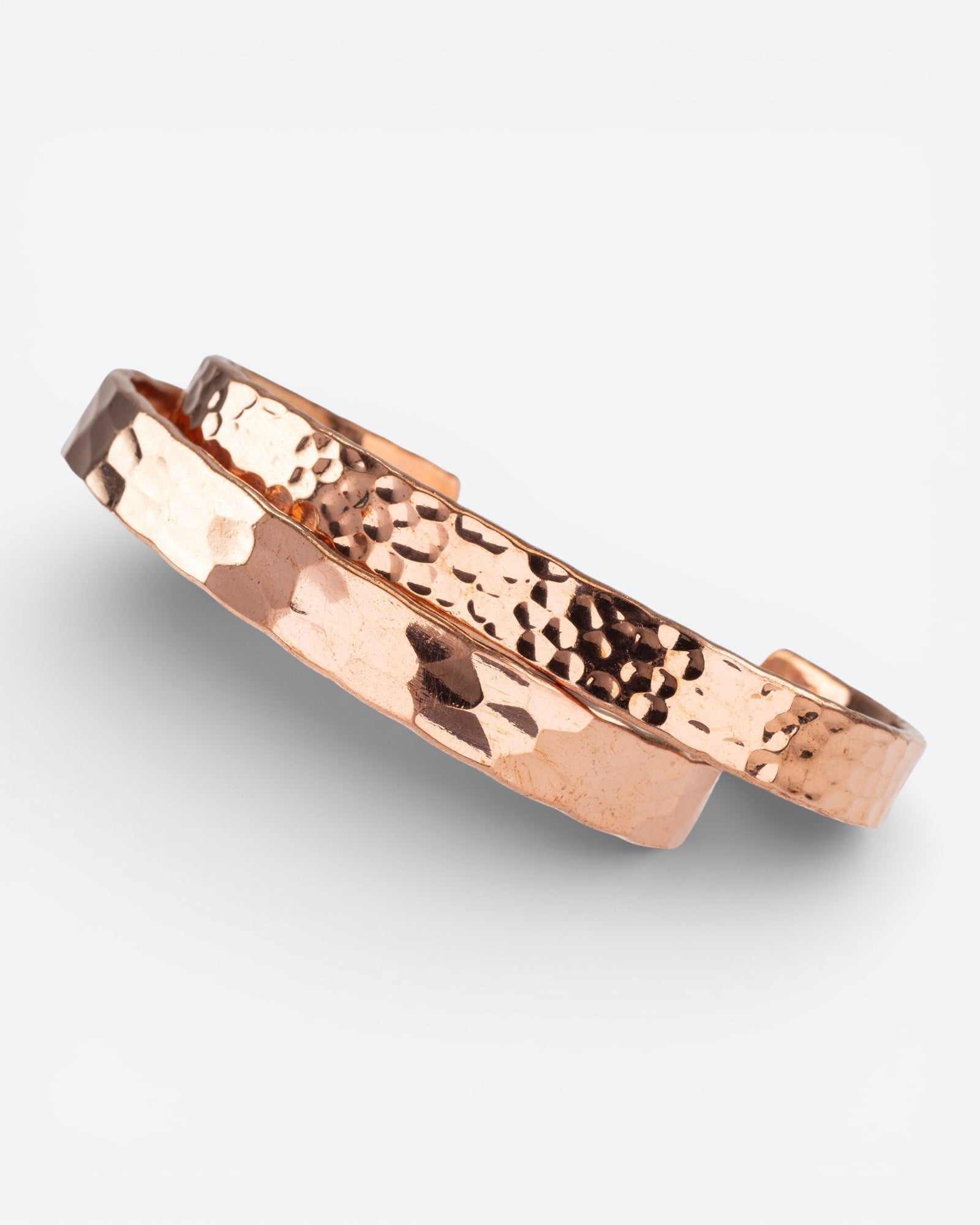 Set koperen magneet armbanden - gehamerd