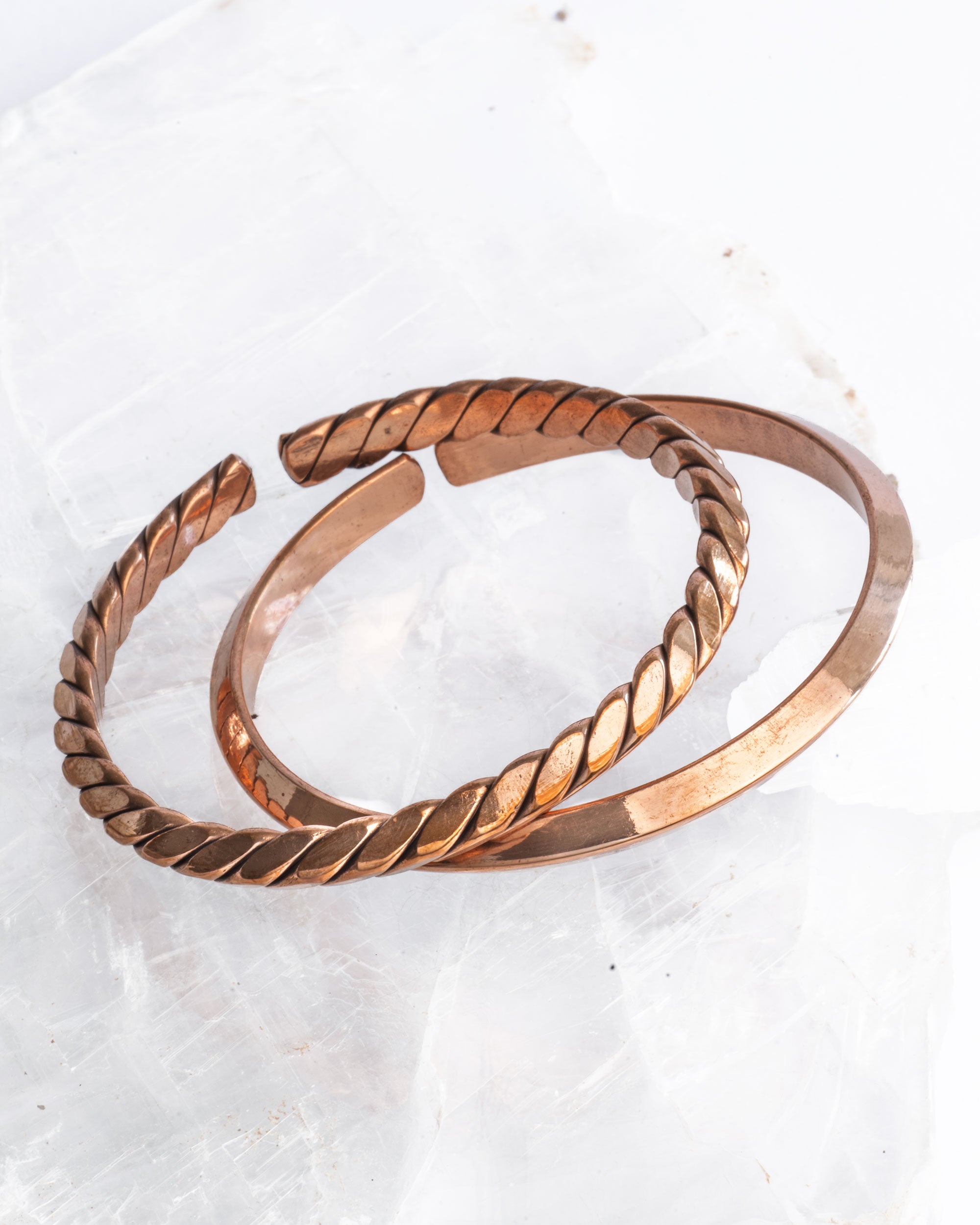 Set koperen armbanden - L-XL