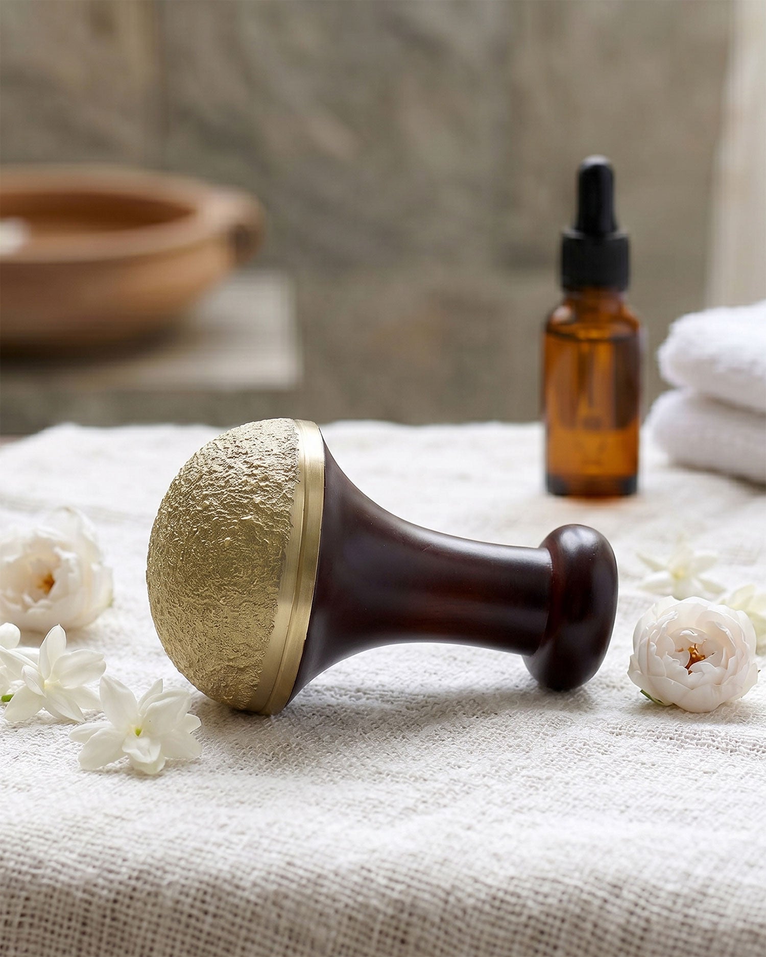 Kansa Vatki Massager - donker | Voet & Lichaam | Ayurvedisch