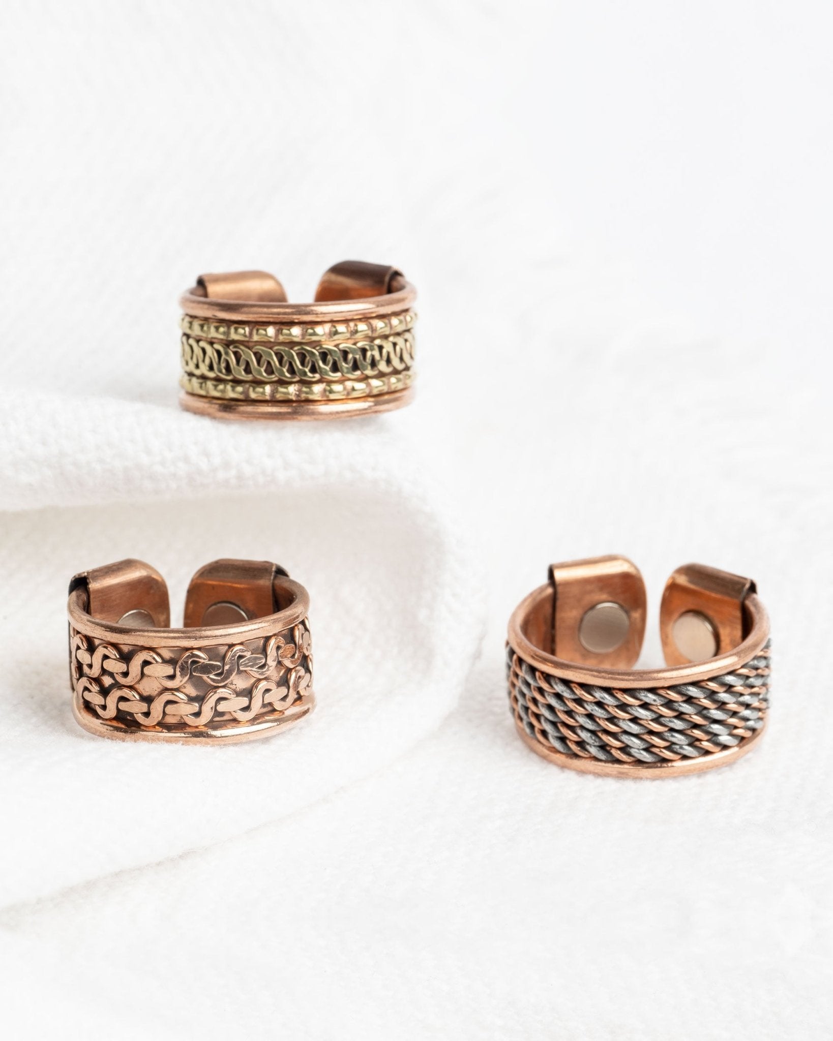 Brede koperen magneet ring - bicolor - VEDAenergi