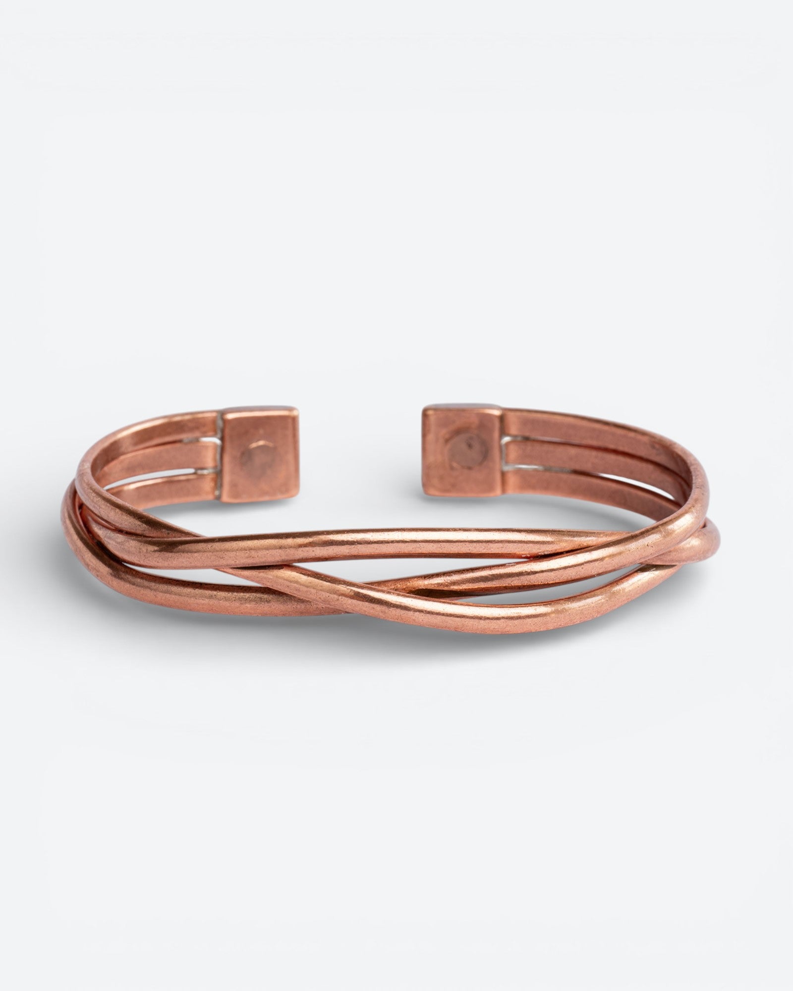 Koperen armband - los gevlochten met magneten
