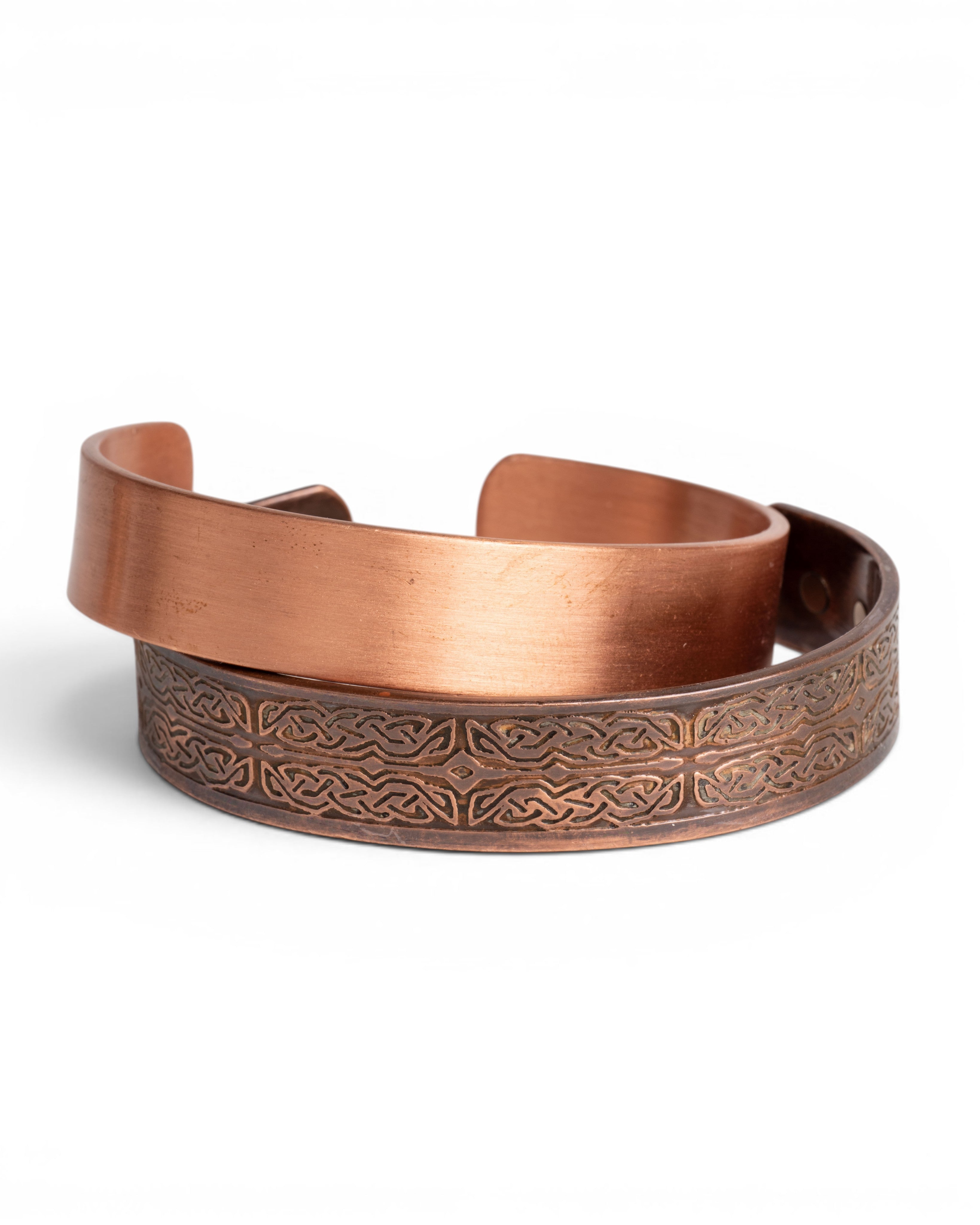 Koperen magneet armband - fijne Keltische knoop