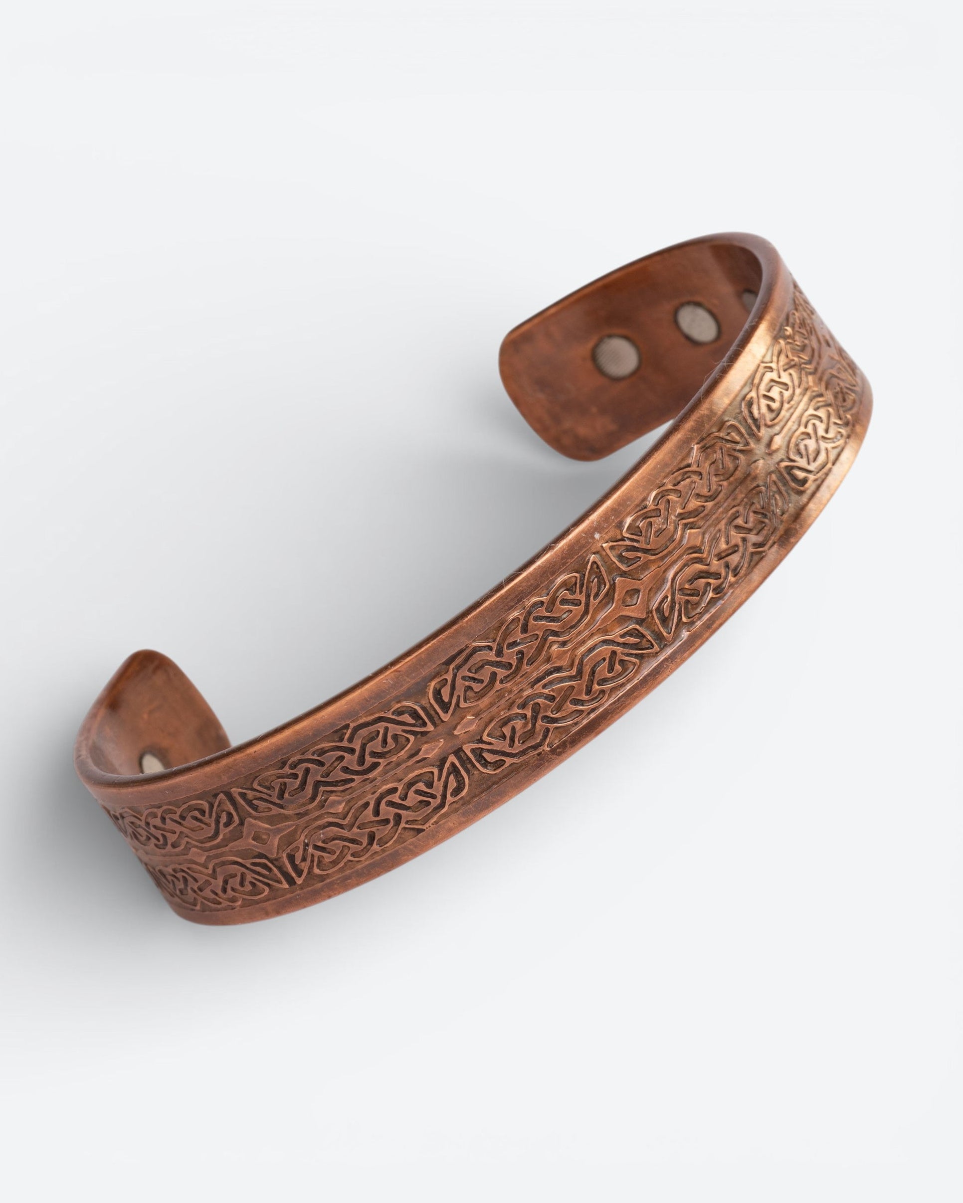 Koperen magneet armband - fijne Keltische knoop