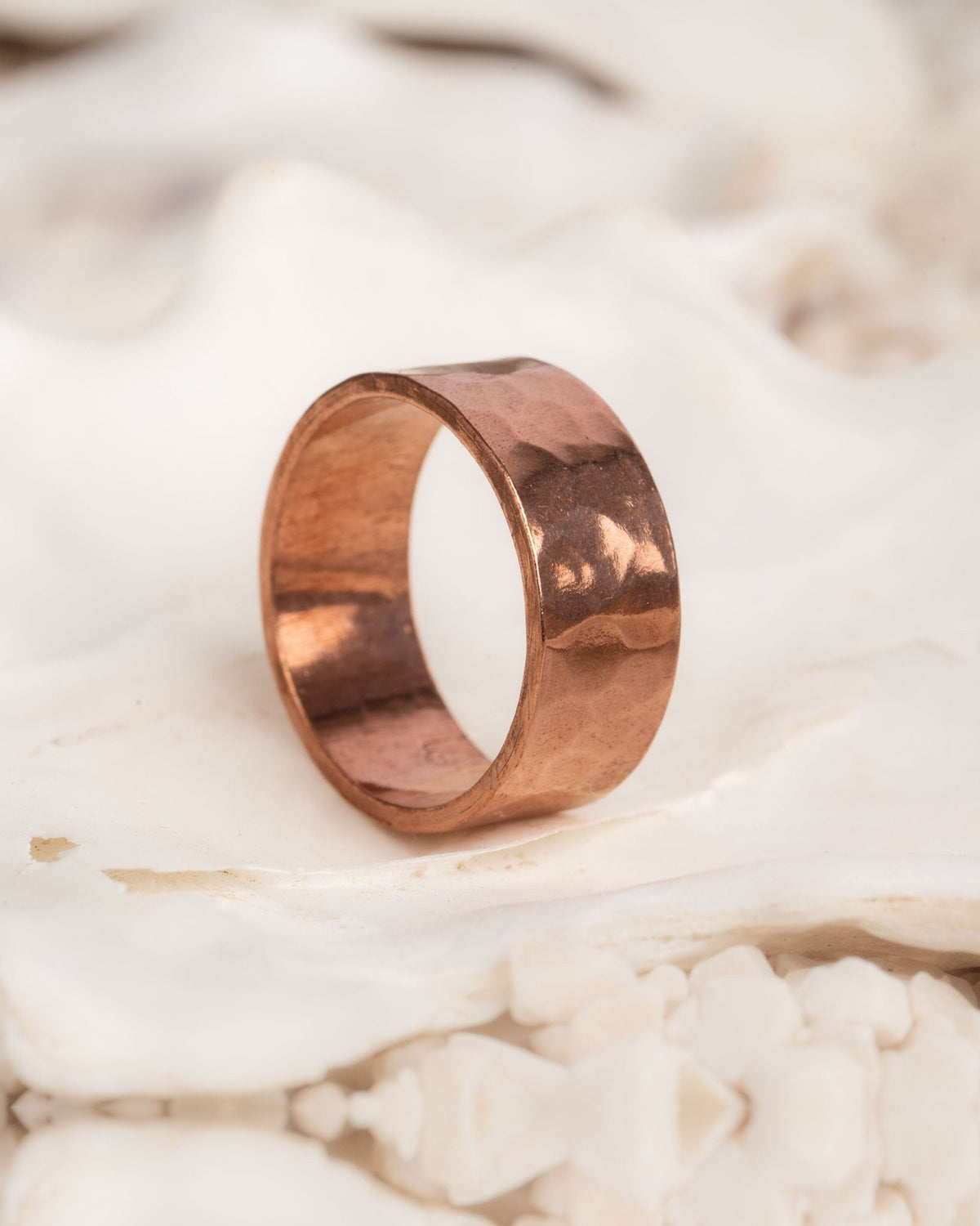 Koperen ring - Gehamerd - 8mm - VEDAenergi