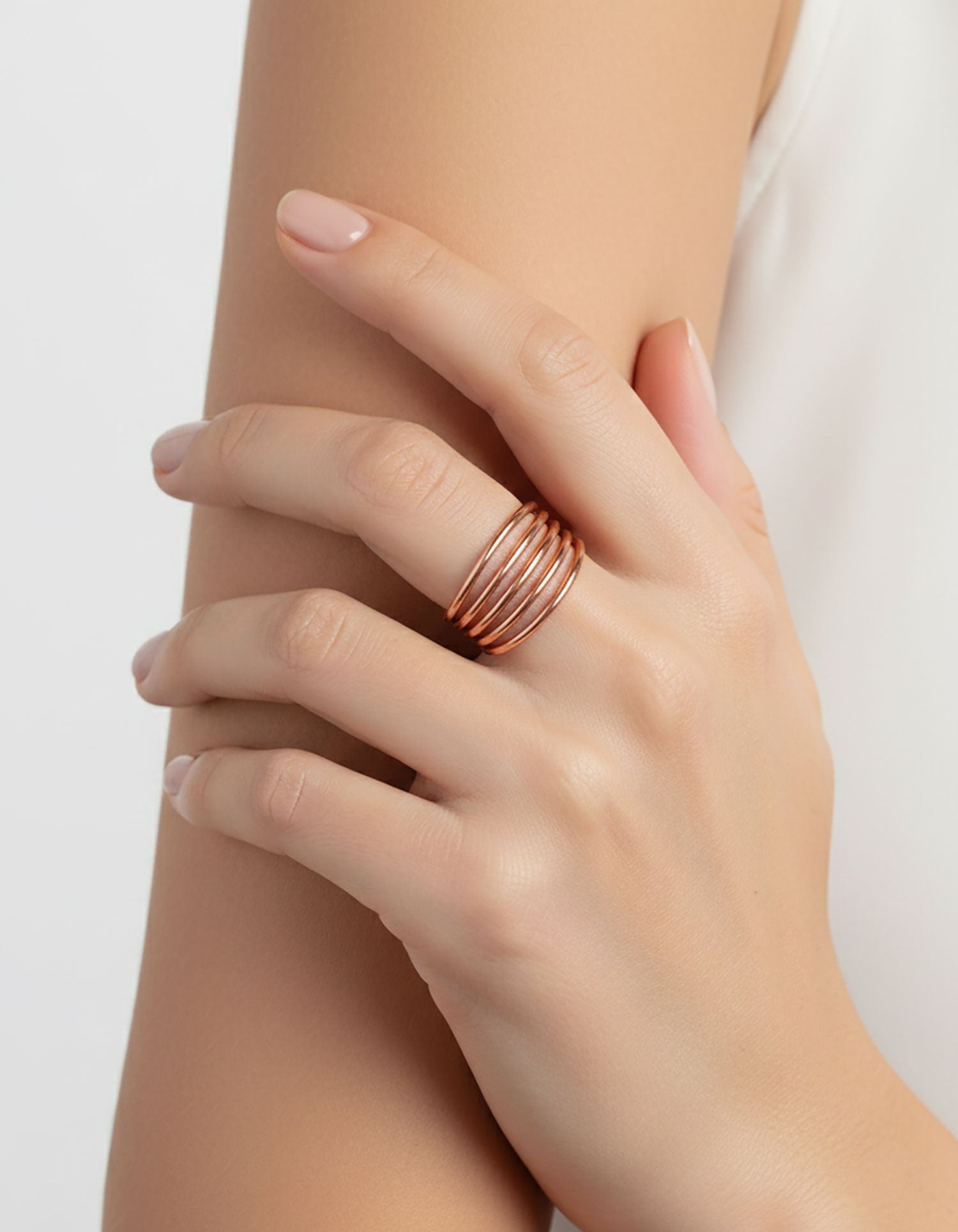 Koperen Stack Ring - Minimalistisch | Verstelbaar
