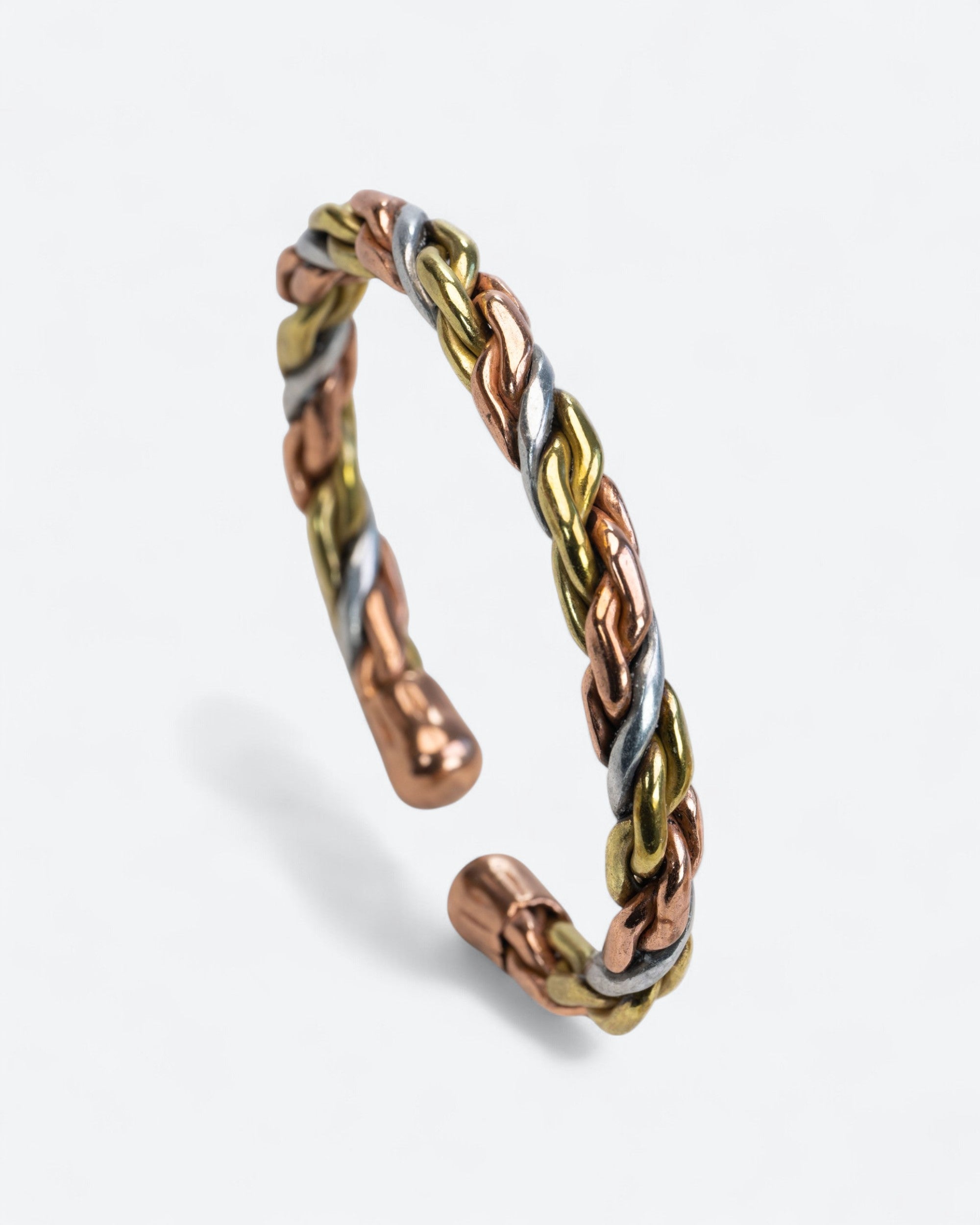 Koperen magneet armband - rope | driekleur
