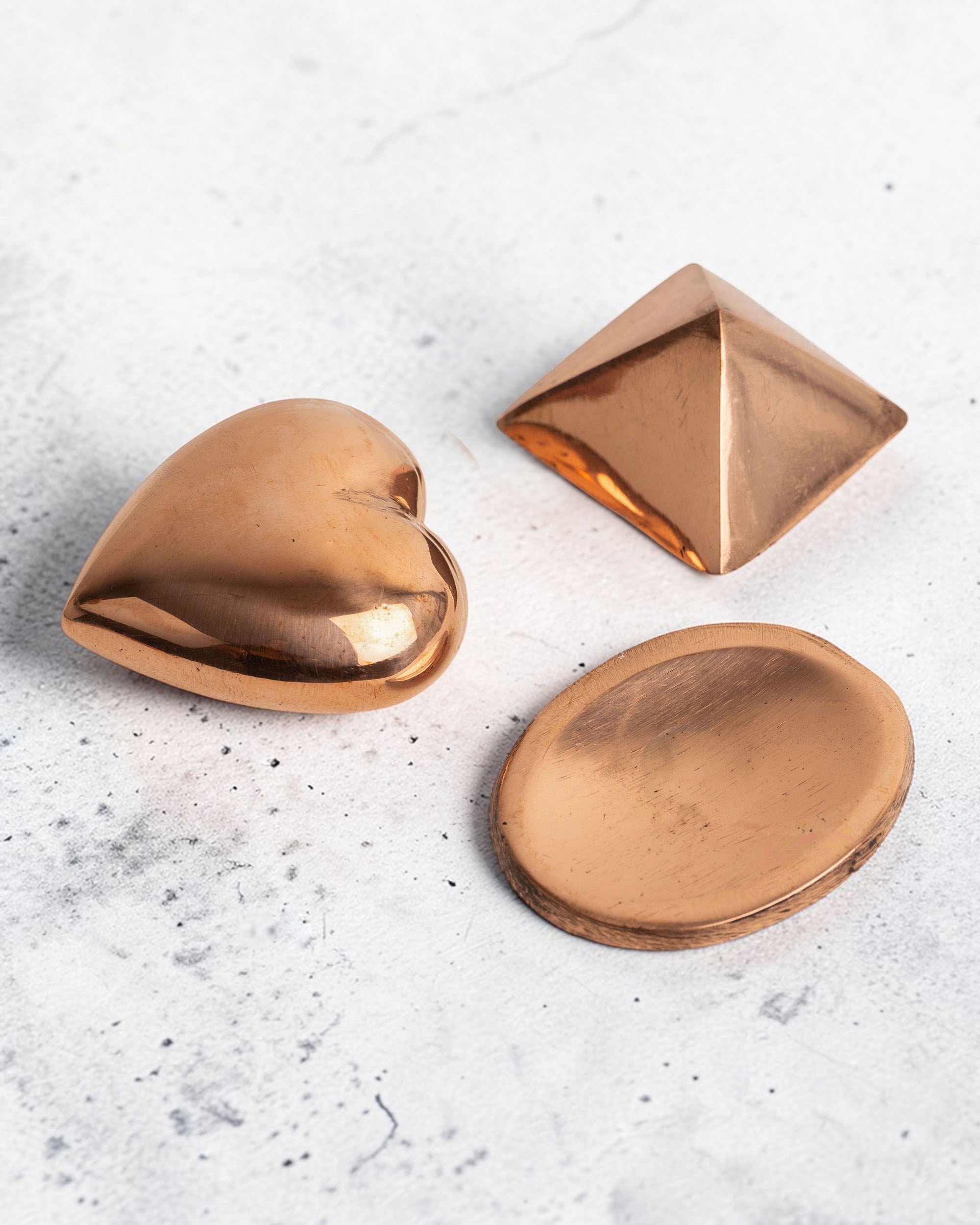 Koperen Harmonie Set - Hart, Piramide & Duimsteen