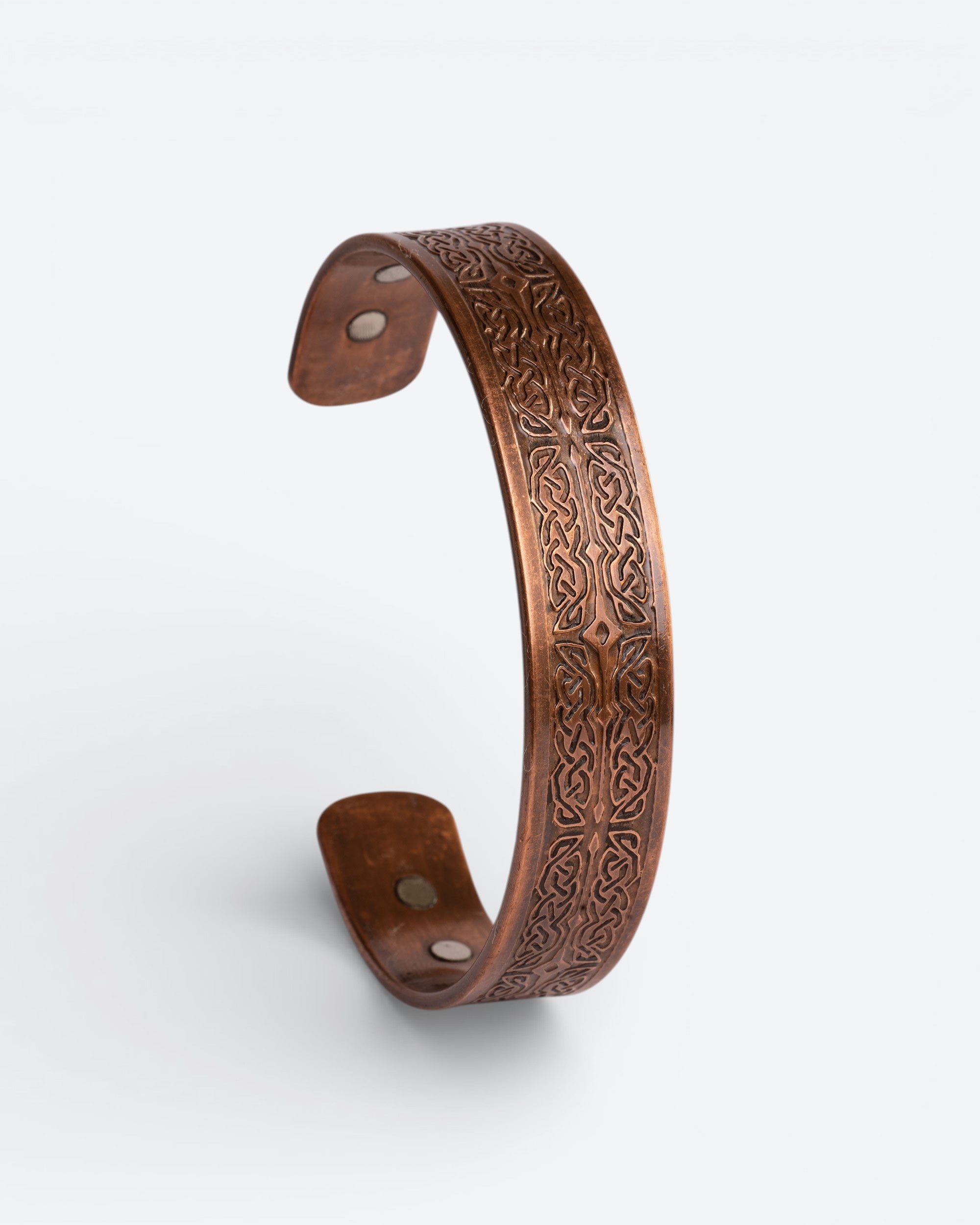 Koperen magneet armband - fijne Keltische knoop