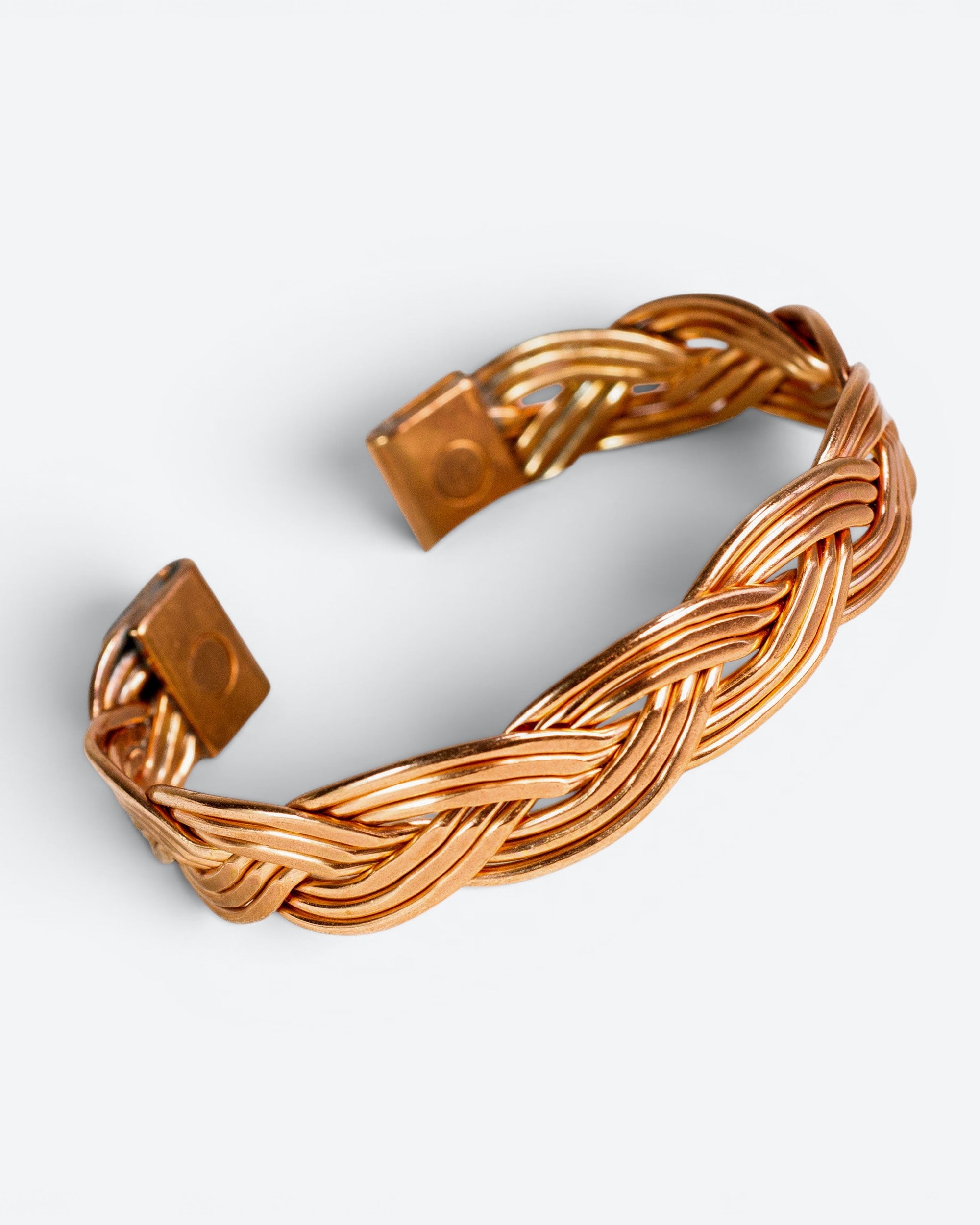 Koperen magneet armband - triple gevlochten