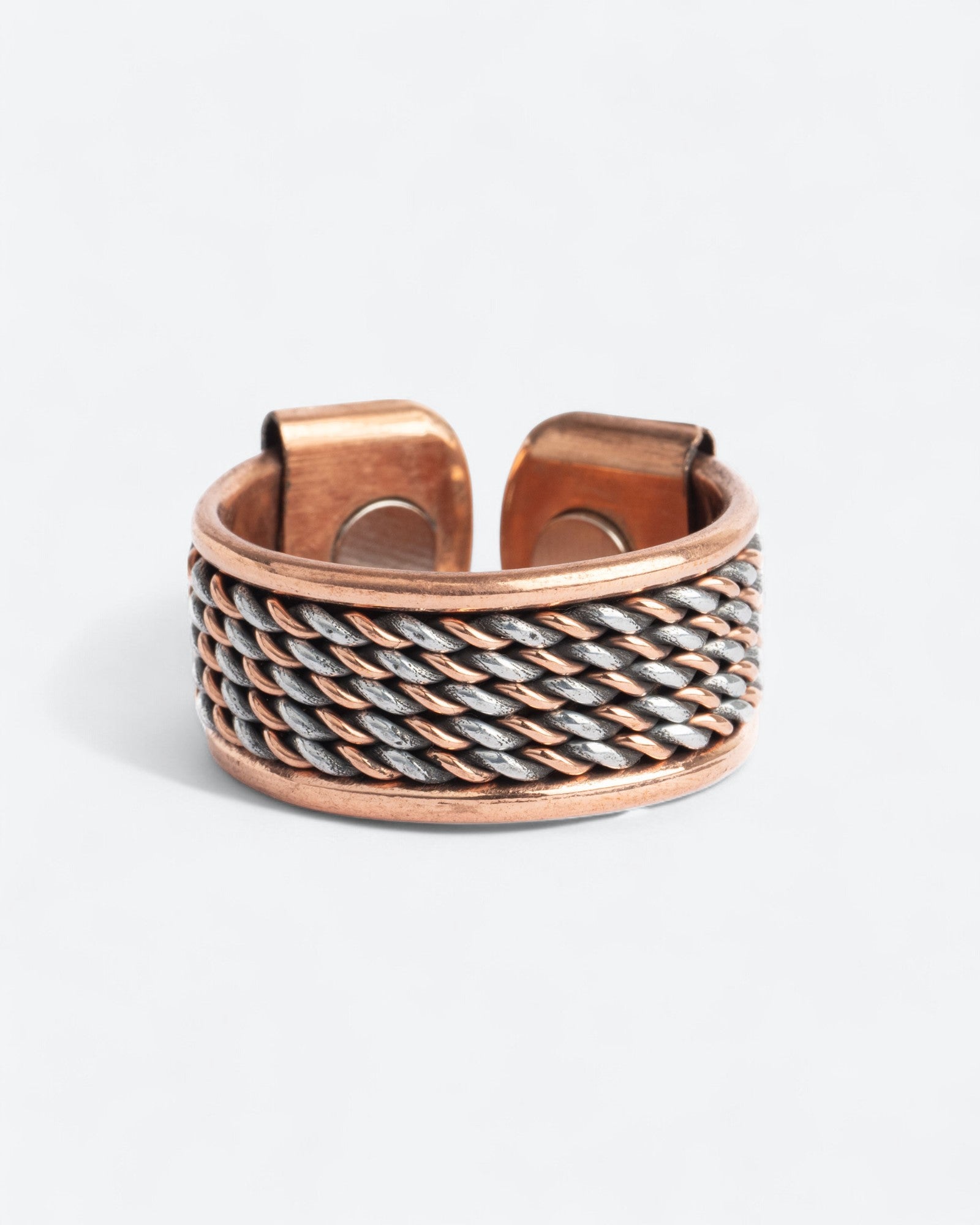 Brede Koperen Magneet Ring - Bicolor | Verstelbaar