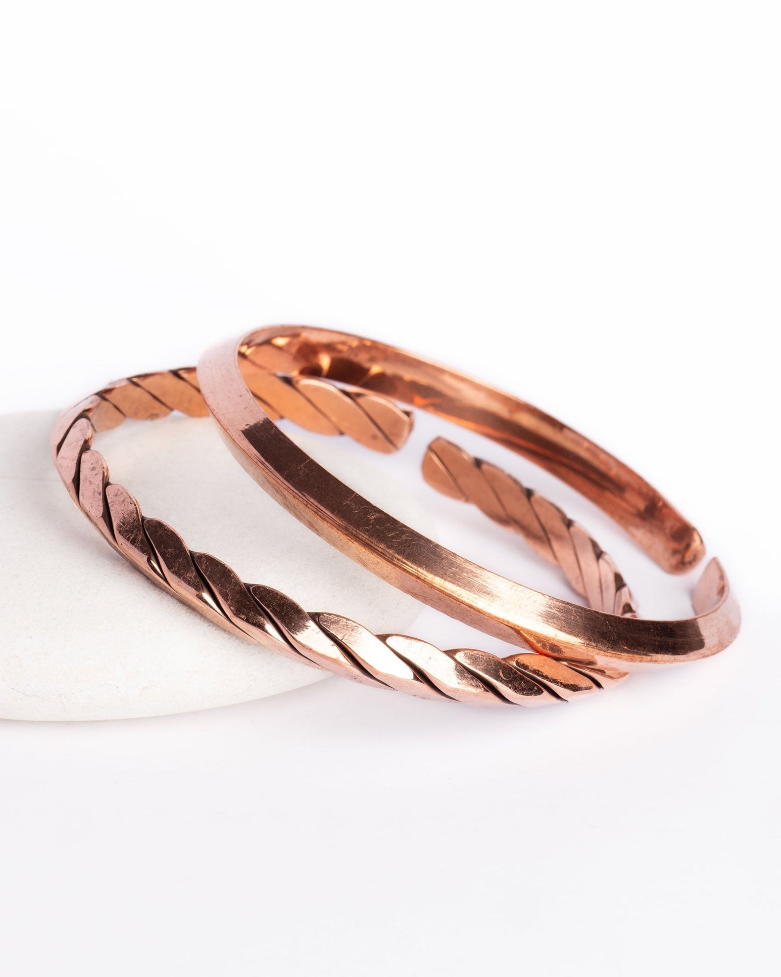 Set koperen armbanden - L-XL