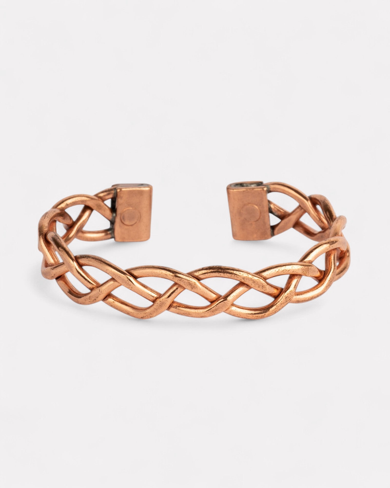 Koperen magneet armband  - gevlochten