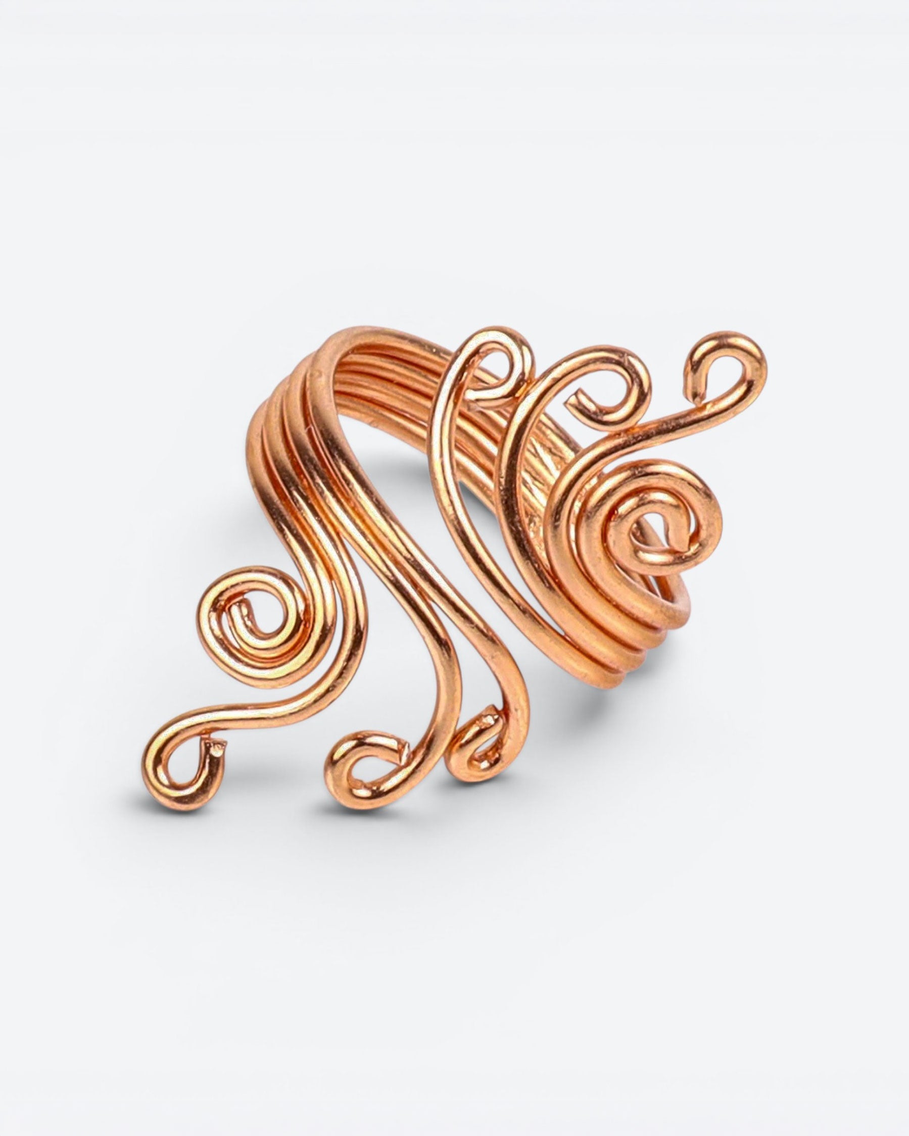 Koperen verstelbare ring - Curl