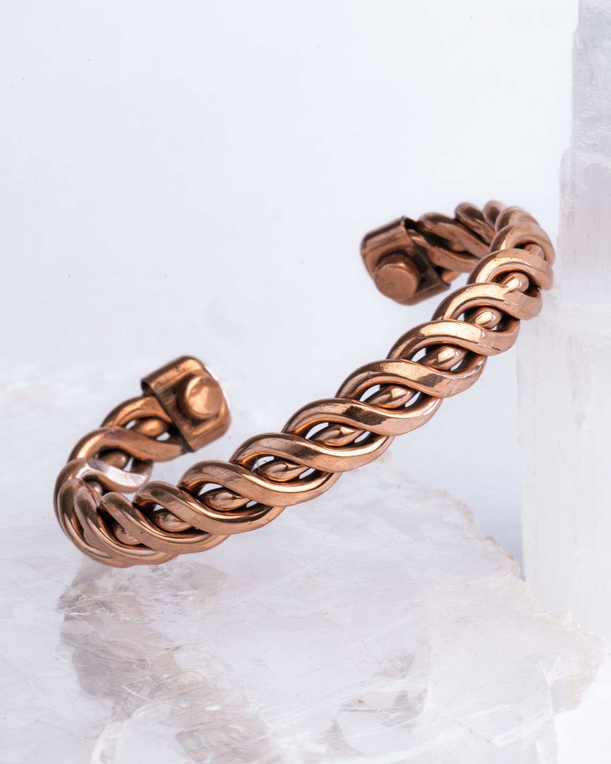 Koperen magneet armband - gedraaid