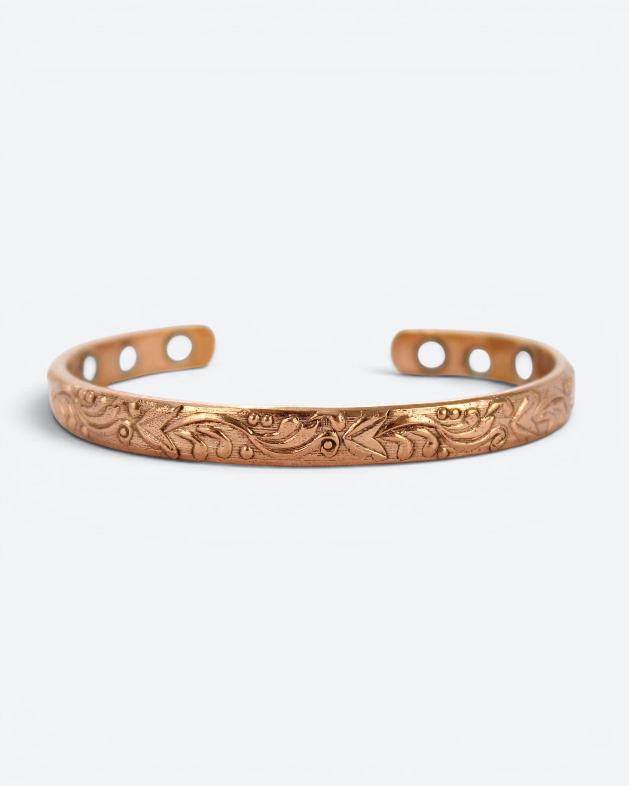 Koperen magneet armband - Floral
