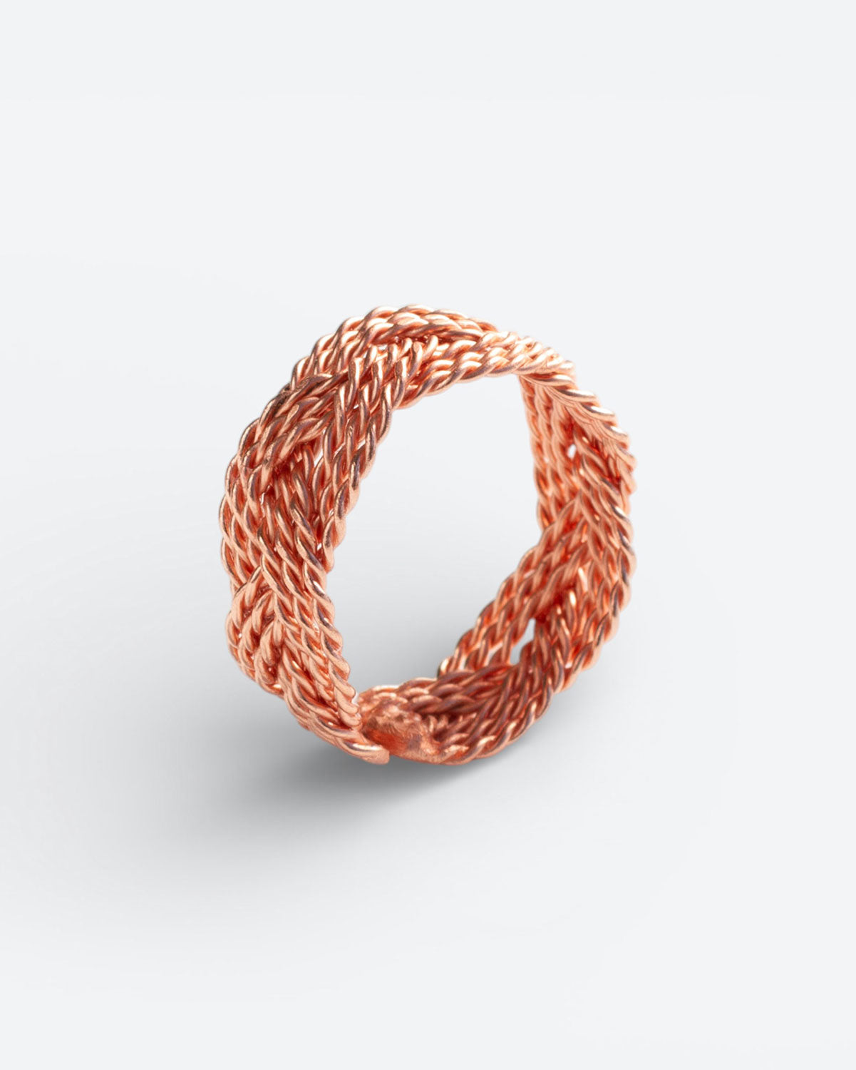 Koperen Ring met Gevlochten Koperdraad