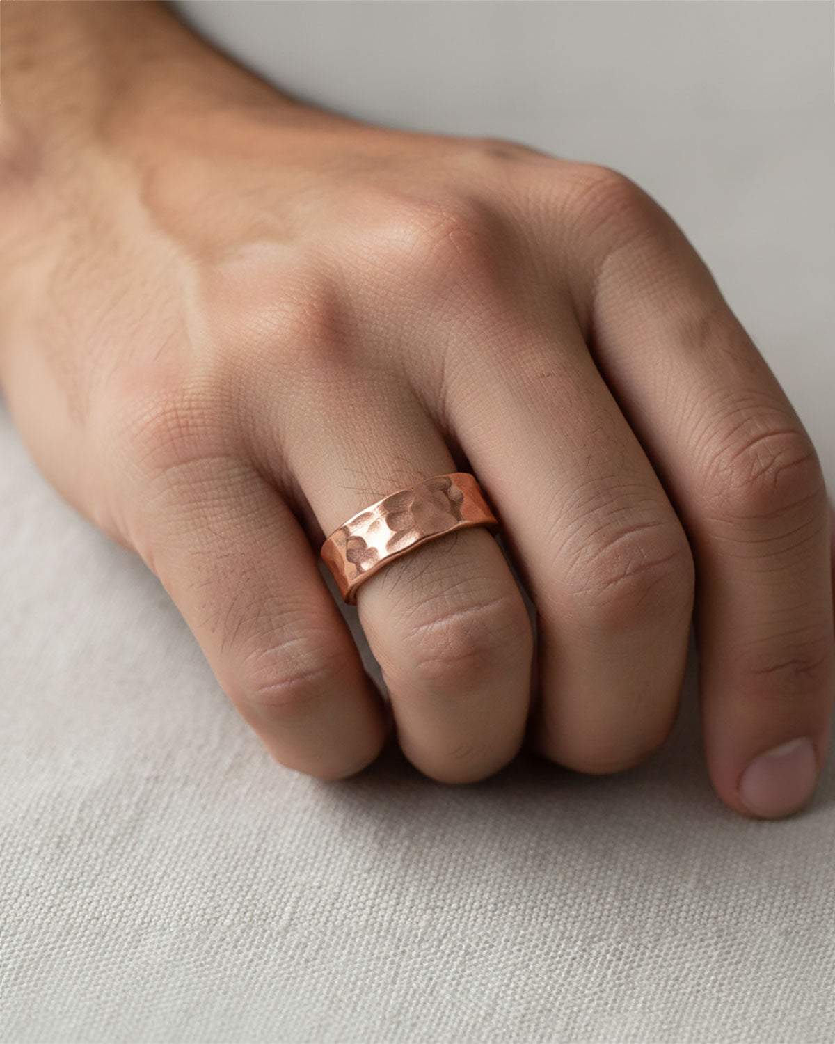 Copper Magnetic Ring - Hammered | Adjustable