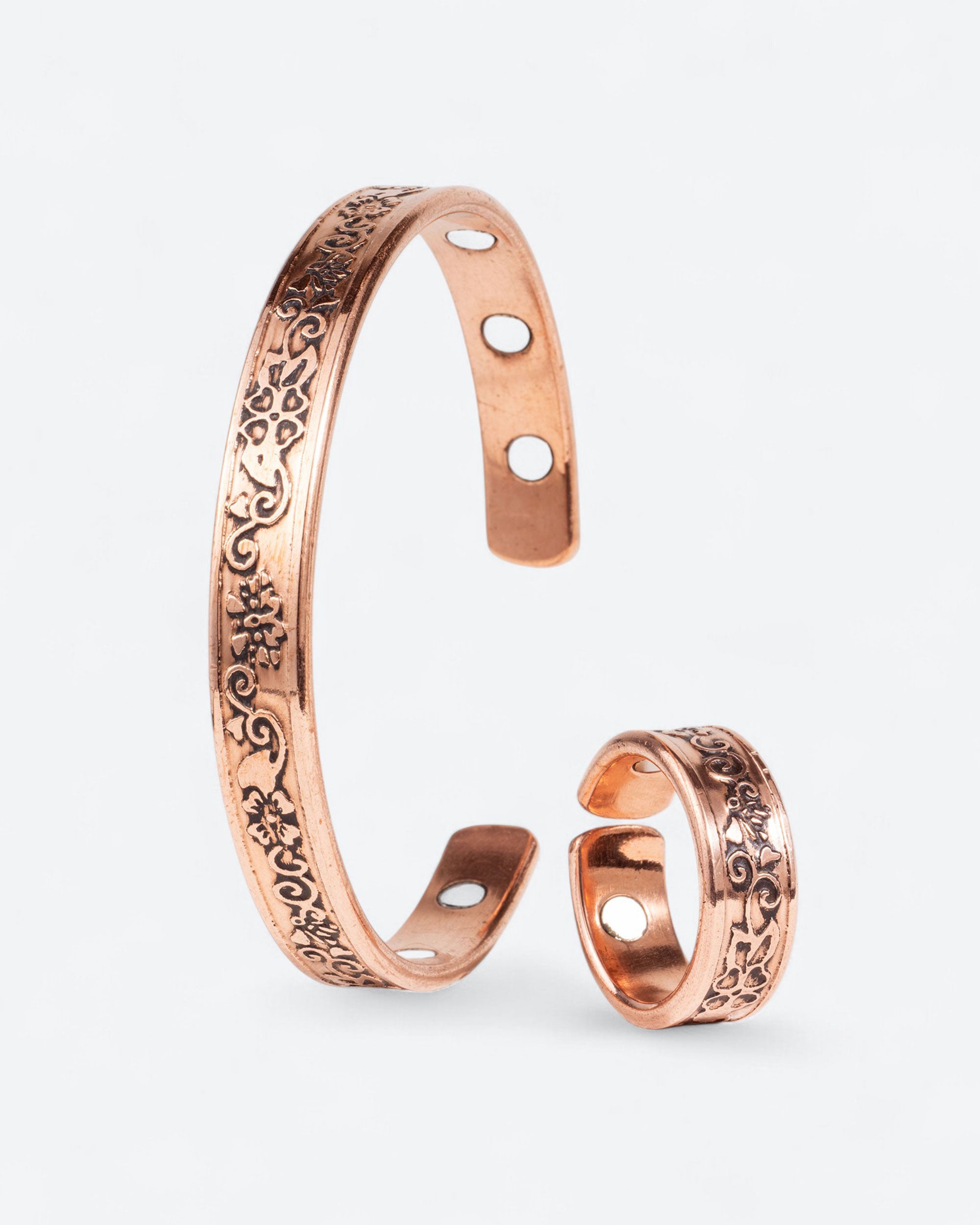 Set koperen armband & ring - sierlijk